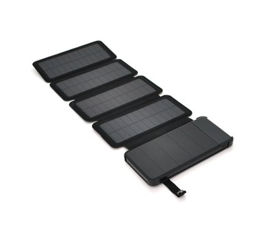 Повербанк 12000 mAh Solar, (5V/200mA), 2xUSB, 5V/1A/2.1A, USB microUSB, ударо защищенный прорезиненный U_25107 фото