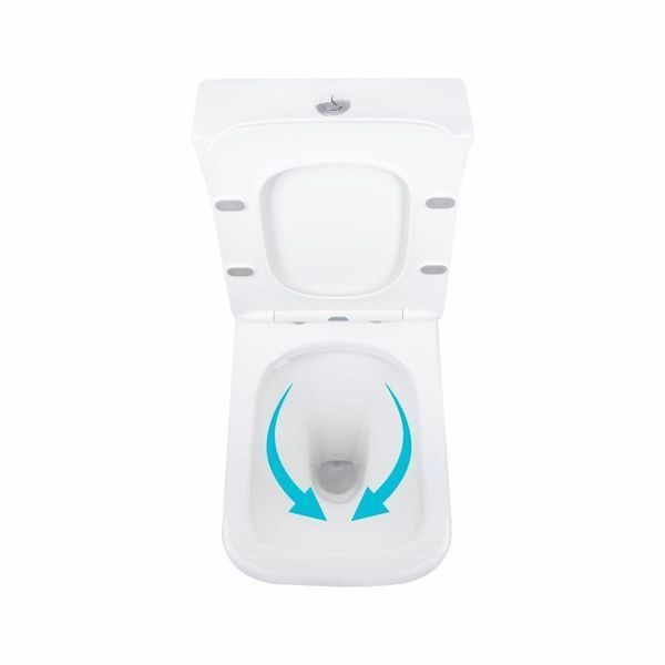 Унітаз підлоговий Qtap Aries Rimless безобідковий з сидінням Soft-close WHITE QT03228302W SD00052628 фото