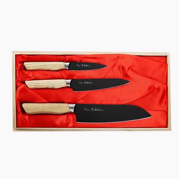 Набір із 3-х кухонних ножів Satake Black Ash (HG8763W) HG8763W фото