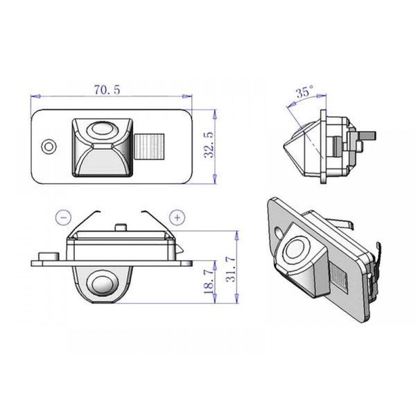 Камера заднього виду iDial CCD-0728 Audi A3 (8P) (03-12), A4 (B6) (00-04), A6 (C6) (04-11), A8 (D3) (02-09), Q7 (4L) (05-15) 24024-car фото