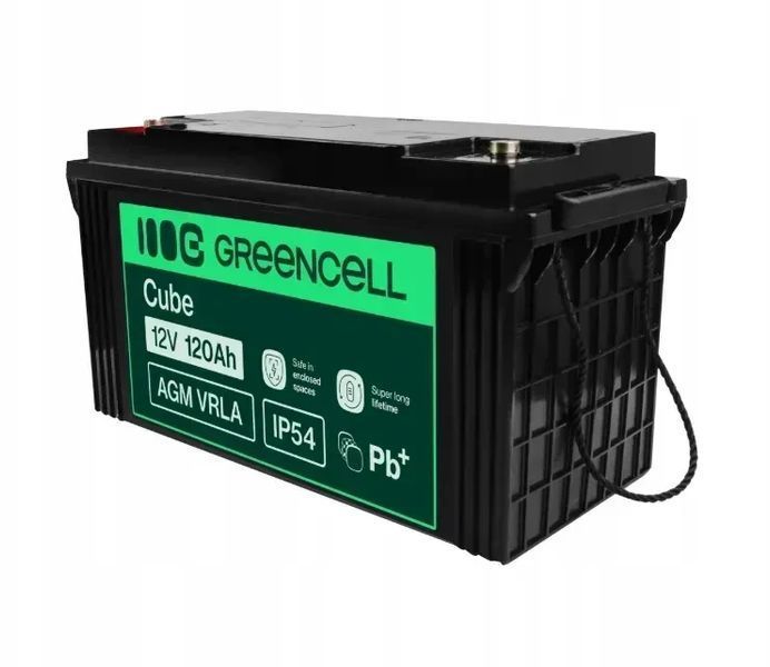 Акумулятор Green Cell AGM VRLA 12V 120Ah IP54 не потребує облуговування (термін служби - 5 років) AGM31 фото