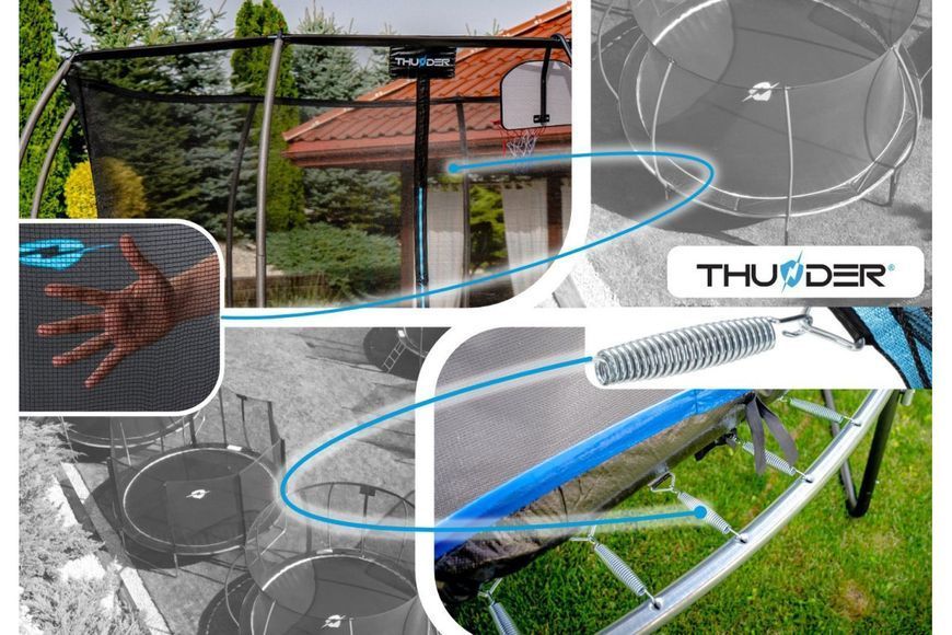 Батут THUNDER INSIDE ULTRA з внутрішньою сіткою 8 футів 255 см чорно-блакитний INSIDE-ULTRA-8FT-BLUE INSIDE-ULTRA-8FT-BLUE фото