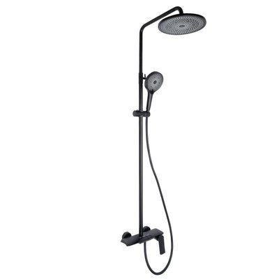Душова система універсальна Qtap Slavonice на три споживача (з виливом) QTSLA111BLM45906 Black Matt SD00052030 фото
