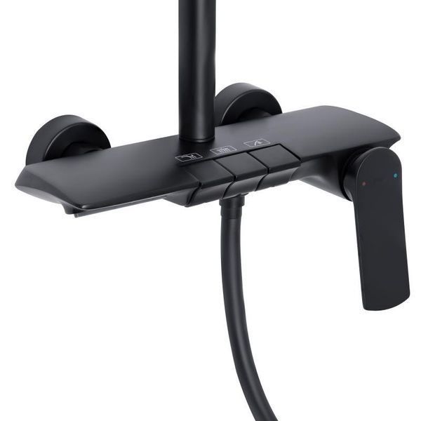 Душова система універсальна Qtap Slavonice на три споживача (з виливом) QTSLA111BLM45906 Black Matt SD00052030 фото