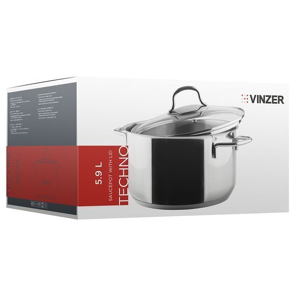 Каструля з кришкою Vinzer Techno 5,9 л 50083 50083 фото