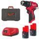 Дриль-шурупокрут акумуляторний безщітковий ударний MILWAUKEE M12 BLPDRC-202С (40Нм) (ЗУ+2аккум.Х2А&middot;год) 4933500422 4933500422 фото 1