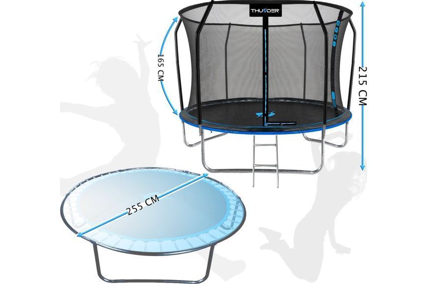 Батут THUNDER INSIDE ELITE з внутрішньою сіткою 8 футів 255 см чорно-блакитний INSIDE-ELITE-8FT-BLUE INSIDE-ELITE-8FT-BLUE фото