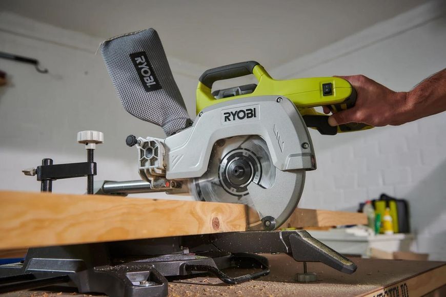 Пила торцювальна акумуляторна Ryobi ONE+ R18MS216-0 18В диск 216мм лазер 14.4кг без АКБ та ЗП 5133003597 5133003597 фото