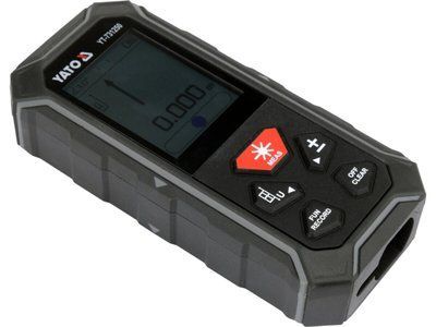 Дальномір лазерний 2 напрямний YATO LCD- дисплей, дальн- 2х 100м, пох 2мм, живл акум 3,7В 850мАГод YT-731250 YT-731250 фото