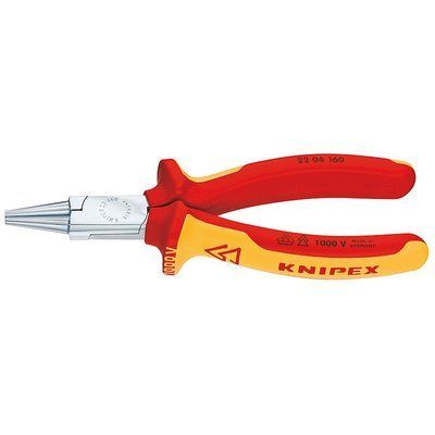 Круглогубці хромовані 160 мм Knipex 22 06 160 VDE 22 06 160 фото