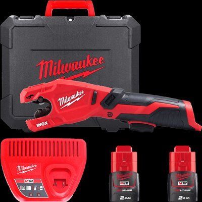 Труборіз акумуляторний по нержавіючій сталі MILWAUKEE, M12 PCSS-202C (зарядний пристрій С12 С, 2 акумулятори М12 В2 2Аг, кейс) 4933479242 фото