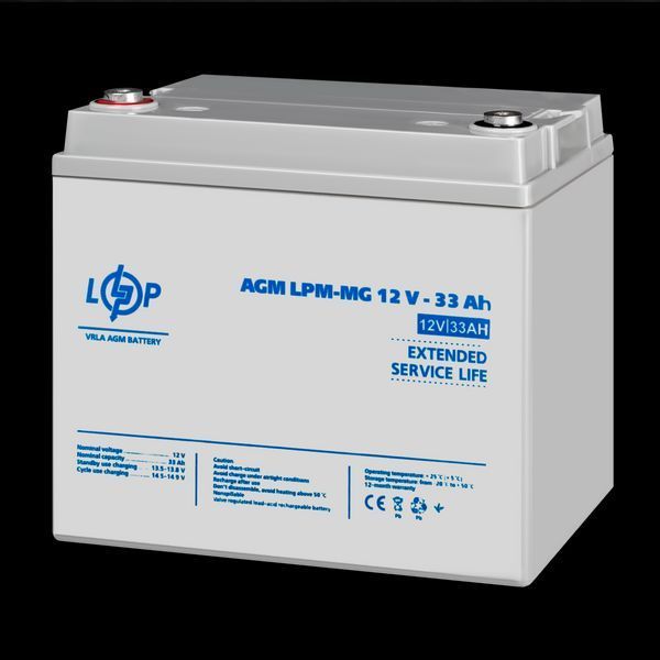 Акумулятор мультигелевий LPM-MG 12V - 33 Ah 6558(log) фото
