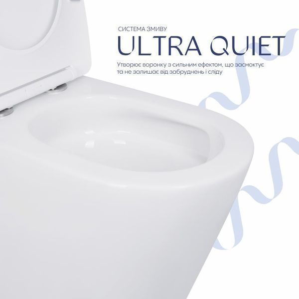 Унітаз-компакт Qtap Scorpio безободковий Ultra Quiet з сидінням Soft-close QT14226088AW SD00050897 фото