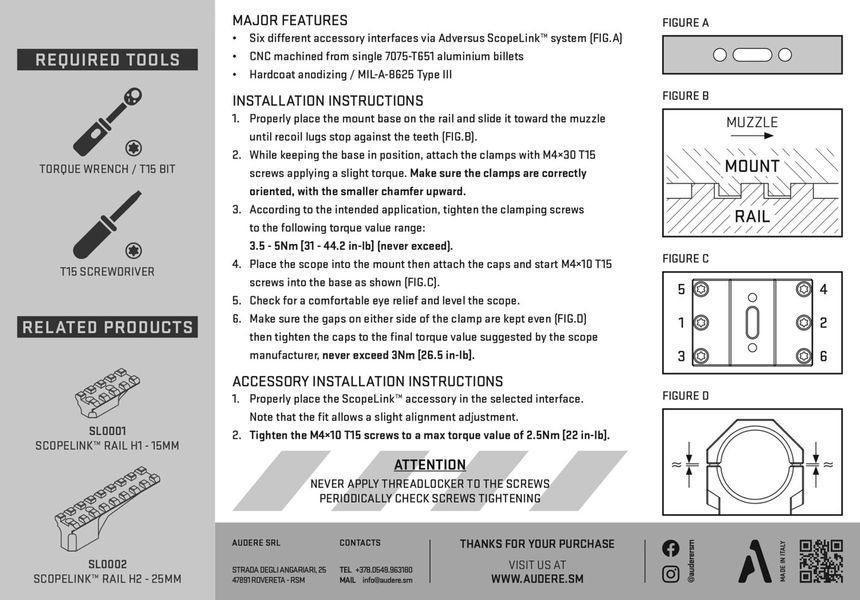 Моноблок AUDERE Adversus Gen 2 Diam 40 H38 25 MOA AD0021 фото