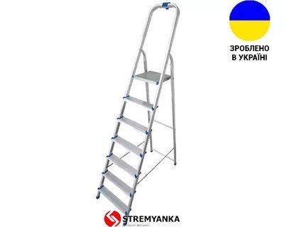 Алюмінієва одностороння стрем'янка 7 сходинок VIRASTAR NOVA VSN107 фото