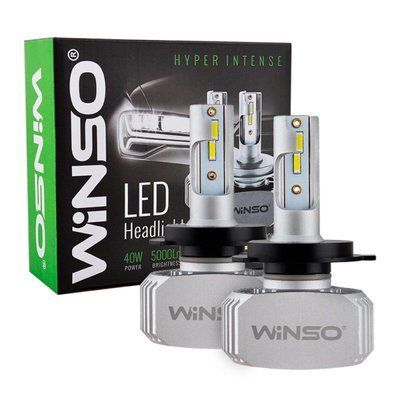 Автолампа Winso LED H4 12/24V 40Вт 5000Лм 6000K P43t CSP Chip 2шт 792400(L) фото