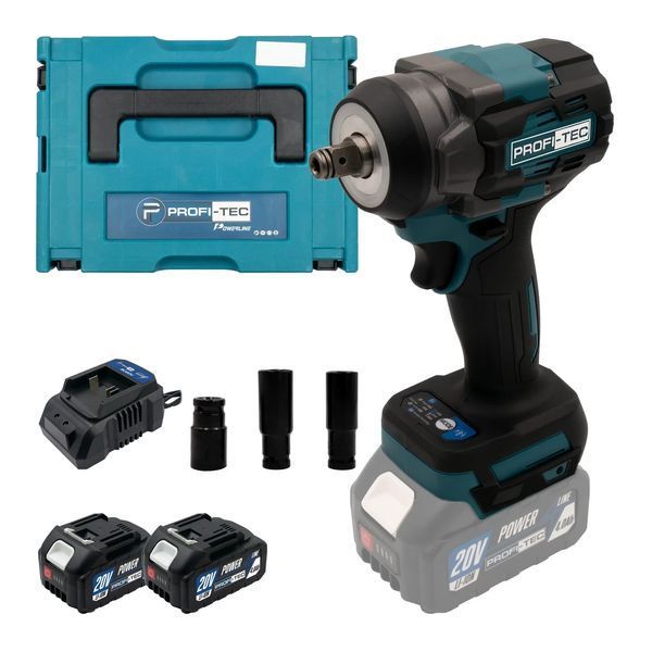 Акумуляторний гайковерт PROFI-TEC PTW502 POWERLine (2&times;PT2040MP (4.0 Аг), 7030 007030P фото