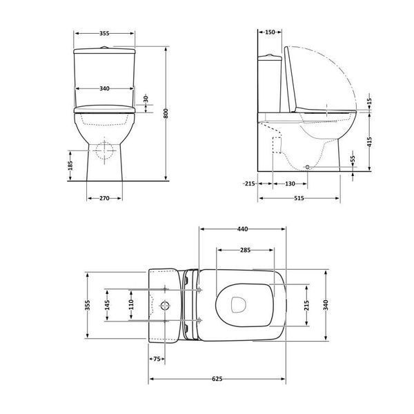 Унітаз-компакт Qtap Nando безобідковий з сидінням Soft-close QT12221222AW SD00046563 фото