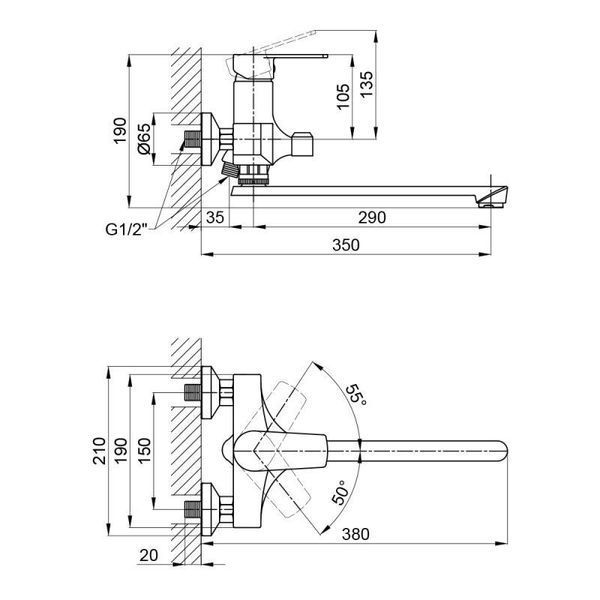 Змішувач для ванни Brinex 35W 005 SD00041413 фото
