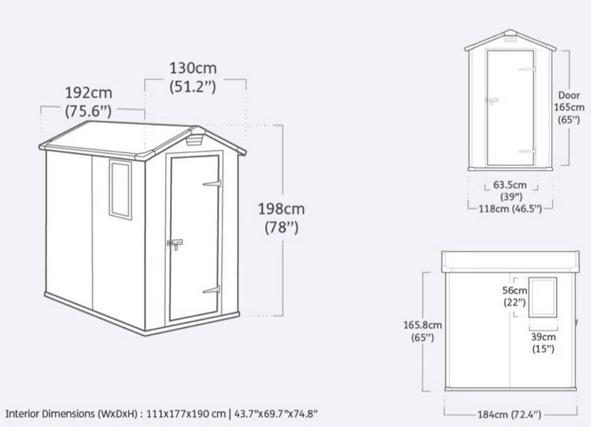Садовий пластиковий будиночок Keter MANOR 4х6S, бежевий 7290106936980 фото