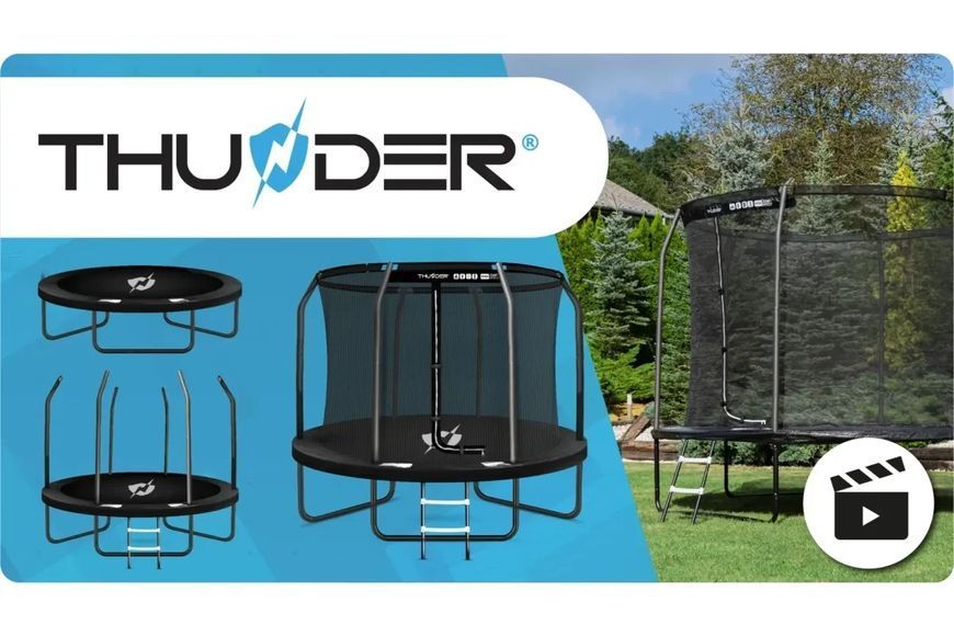 Батут THUNDER INSIDE ELITE з внутрішньою сіткою 8 футів 244 см чорний INSIDE-ELITE-8FT-BLACK INSIDE-ELITE-8FT-BLACK фото