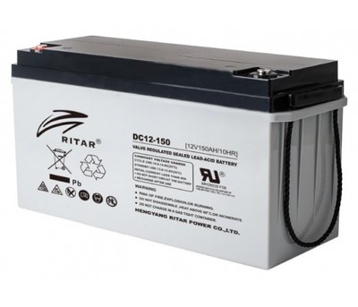 Акумуляторна батарея AGM RITAR DC12-150, Gray Case, 12V 150Ah (495*185*280) U_9843 фото