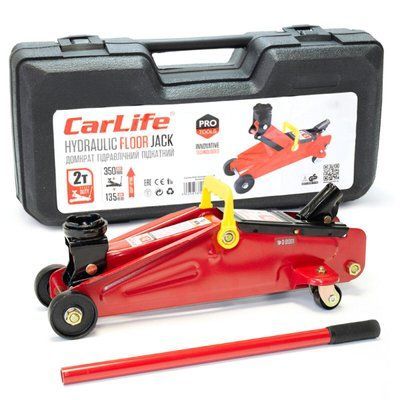 Домкрат підкатний CarLife 2т 135-350мм у кейсі FJ610P FJ610P(L) фото
