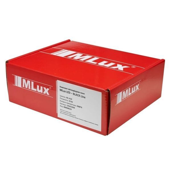 Комплект ламп MLux LED - BLACK Line H4/H19, 55 Вт, 4300&deg;К (2 шт.) 125413264 125413264 фото