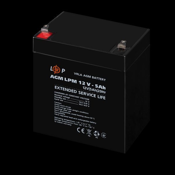 Акумулятор AGM LPM 12V - 5 Ah 3861(log) фото