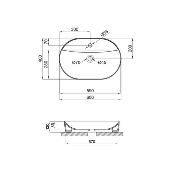 Раковина Qtap Scorpio 600х400х120 White QT14118045W SD00052915 фото