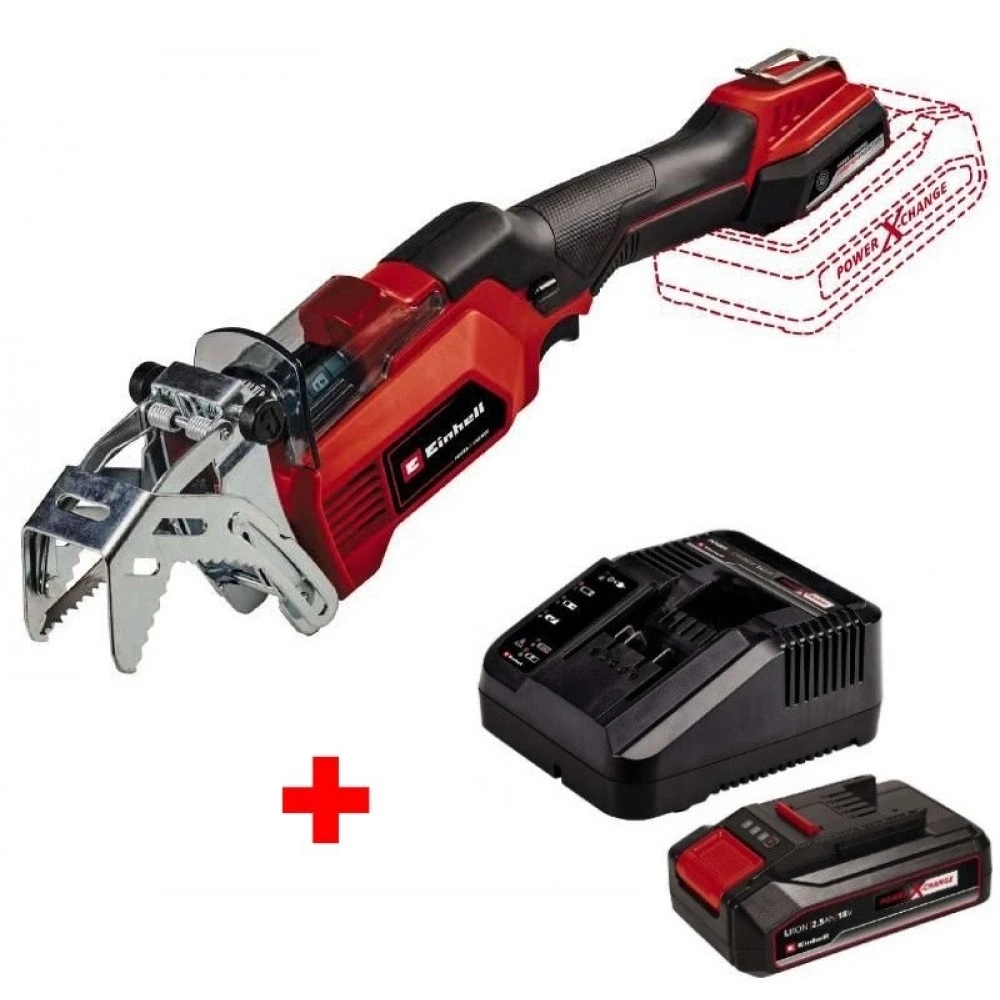 Обрізна пила акумуляторна Einhell GE-GS 18/150 Li - Solo + зарядний пристрій і акумулятор 18V 2 5 Ah 3408290K