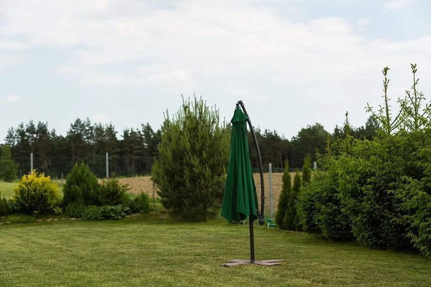Садова розкладна парасоля Funfit Garden (діаметр - 3 метри) з боковою стійкою Зелена 3053 фото