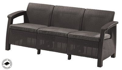Софа садова пластикова Keter Corfu love seat max, сіра 8711245158761 фото