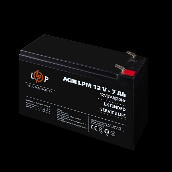Акумулятор AGM LPM 12V - 7 Ah 3862(log) фото