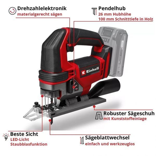 Лобзик акумуляторний Einhell TE-JS 18/100 Li - Solo (4321270) 4321270 фото