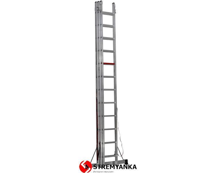 Трисекційна алюмінієва драбина Triomax Pro VIRASTAR 3x12 щаблів TS205 фото
