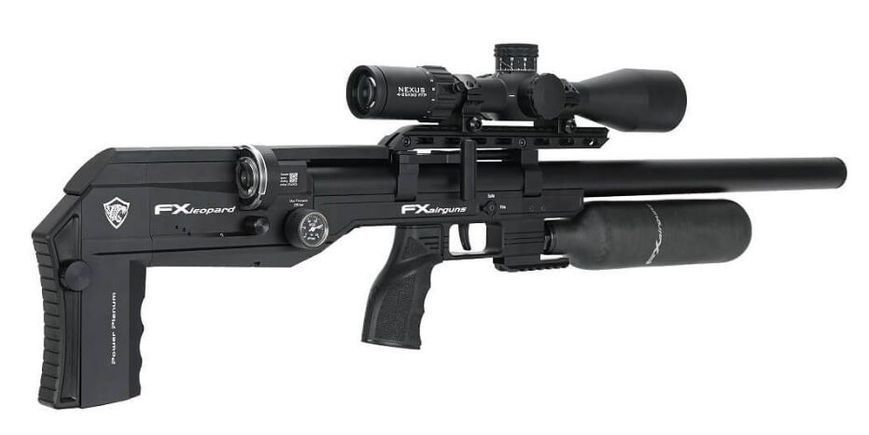 Пневматична редукторна гвинтівка FX Airgun Leopard Black Sniper Bottle .177 кал LEO-450306-005-00 фото