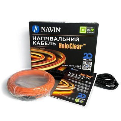 Кабель нагрівальний Navin HaloClear 18/600 двожильний для систем опалення 4.0м кв, 33.3м 600Вт 230В 40-000034-0600 фото