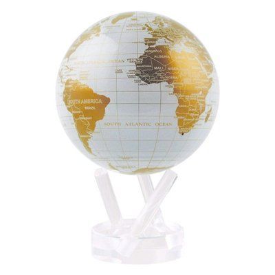 Гіро-глобус Solar Globe Mova Політична карта 11,4 см, біло-золотий (MG-45-WGE) MG-45-WGE фото