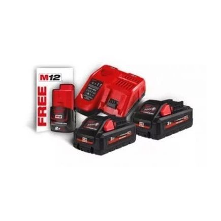 Енергокомплект MILWAUKEE M18 HNRG-302 (ЗП M12-18FC+2акк.Х3А HВ3)+ подарунок акумулятор M12 B2 4933471071 фото