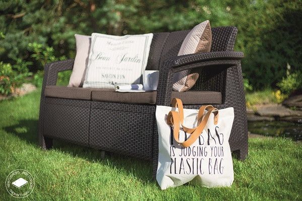 Софа садова пластикова Keter Corfu love seat max, коричнева 8711245158297 фото