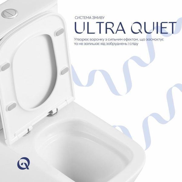 Унітаз підлоговий Qtap Tern Ultra Quiet безобідковий з сидінням Soft-Close QT17226003AW White SD00051948 фото