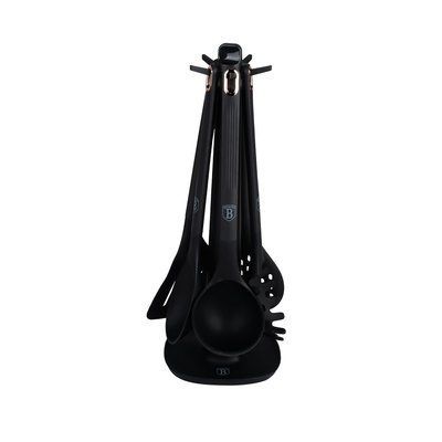 Набір кухонних інструментів 6 предметів з підставкою Berlinger Haus Black Rose Collection (BH-8617) BH-8617 фото