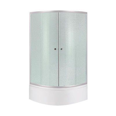 Душова кабіна Latwa SC80x80.SAT.HIGH.FR полукругла, скло Frost 4 мм + Душовий піддон KAPIELKA ST80x80x41, з SD00050787 фото